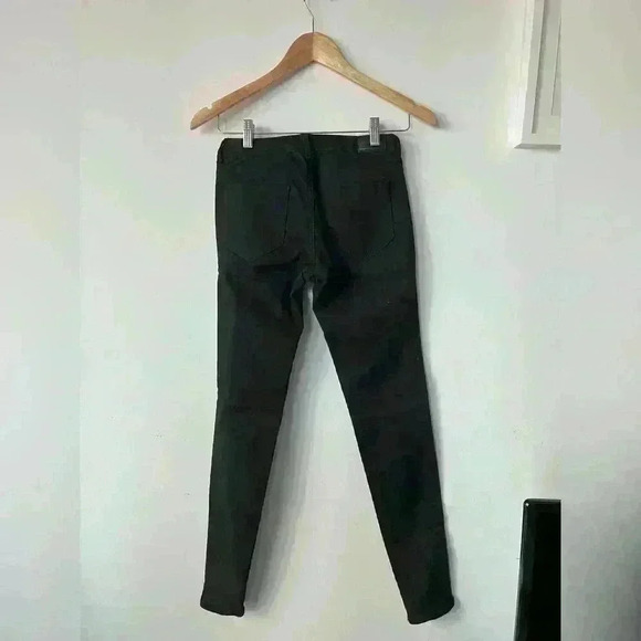 Zara Women’s Basic Dept Z1975 Black Skinny Indie Sleeze Zipper Punk Emo Pants 2 - Picture 5 of 8